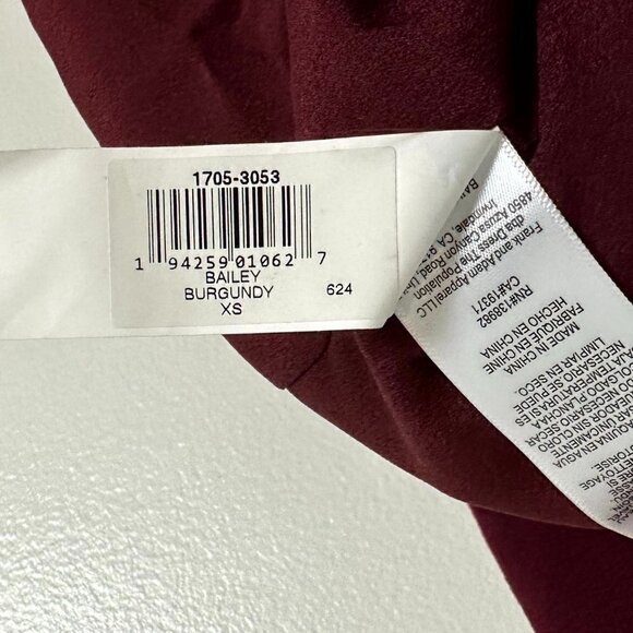 DRESS THE POPULATION Bailey Off the Shoulder Body-Con Dress in Burgundy X-Small - Picture 8 of 15